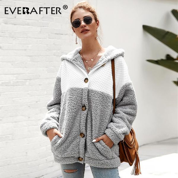 women's jackets everafter streetwear patchwork hooded women coat buttons pockets loose autumn winter warm plush teddy female casual 202, Black;brown
women's jackets everafter streetwear patchwork hooded women coat buttons pockets loose autumn winter warm plush teddy female casual 202, Black;brown