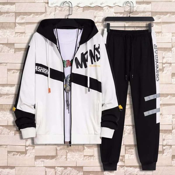 spring and autumn men's zipper suit korean fashion letter printed hooded sportswear for students, Gray
spring and autumn men's zipper suit korean fashion letter printed hooded sportswear for students, Gray
