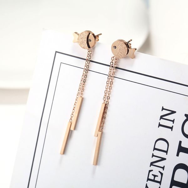 frosted fish long pattern tattoo steel earrings ladies temperament earrings korean earrings, Silver
frosted fish long pattern tattoo steel earrings ladies temperament earrings korean earrings, Silver