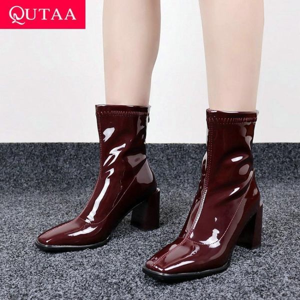 boots qutaa 2021 square high heel ankle autumn winter toe zipper women shoes pu patent leather short big size 34-431, Black
boots qutaa 2021 square high heel ankle autumn winter toe zipper women shoes pu patent leather short big size 34-431, Black
