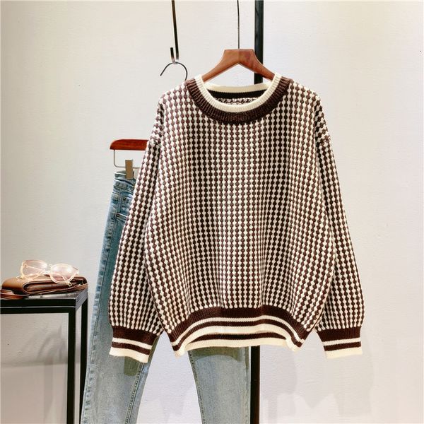 2021 new autumn o-neck long sleeve plaid warm sweater fashion winter casual women pullovers pull femme bnw8, White
2021 new autumn o-neck long sleeve plaid warm sweater fashion winter casual women pullovers pull femme bnw8, White