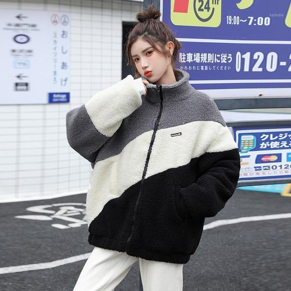 autumn and winter wild korean version of loose stitching lamb wool polar fleece coat female student ins1, Black
autumn and winter wild korean version of loose stitching lamb wool polar fleece coat female student ins1, Black
