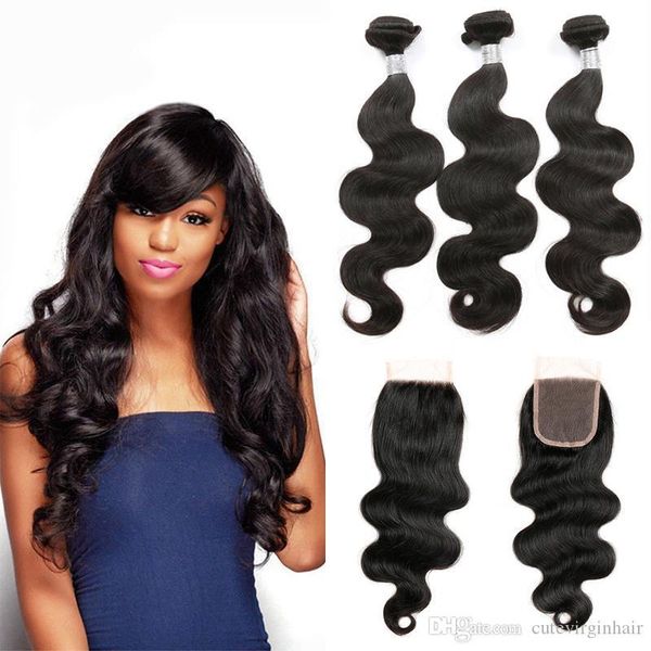 body wave human hair bundles with closure grade 9a brazilian virgin hair weave 3 bundles with 4*4 lace closure extensions, Black;brown
body wave human hair bundles with closure grade 9a brazilian virgin hair weave 3 bundles with 4*4 lace closure extensions, Black;brown