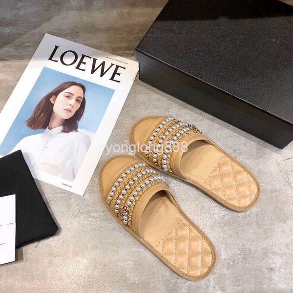 dress shoes summer xiaoxiangfeng slippers women wear pearl chain beach shoes and casual flat bottom sandals, Black
dress shoes summer xiaoxiangfeng slippers women wear pearl chain beach shoes and casual flat bottom sandals, Black