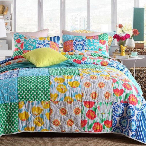 cotton handmade patchwork quilt set 3pcs vintage bedspread quilted bedding quilts bed covers king size american style coverlets
cotton handmade patchwork quilt set 3pcs vintage bedspread quilted bedding quilts bed covers king size american style coverlets