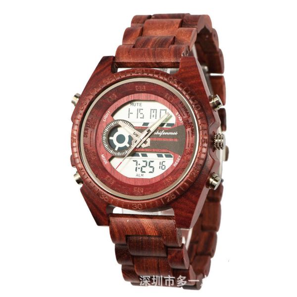 display dual shenzhen electronic outdoor lcd sports luminous wood watch sandalwood belt electronic watch, Silver
display dual shenzhen electronic outdoor lcd sports luminous wood watch sandalwood belt electronic watch, Silver