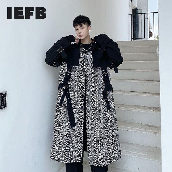 men's trench coats iefb autumn witner geometric pattern stitching bandage windbreaker for men 2021 tide color blokc long coat 9y4625, Tan;black
men's trench coats iefb autumn witner geometric pattern stitching bandage windbreaker for men 2021 tide color blokc long coat 9y4625, Tan;black