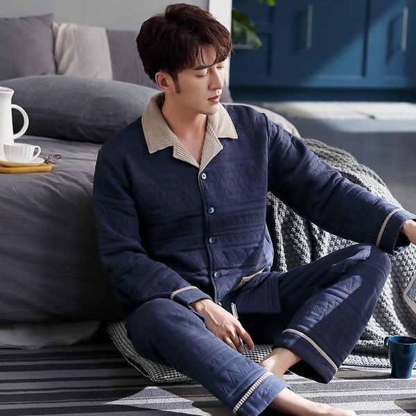 pure cotton thickened pajamas men's spring and autumn long sleeve home clothes autumn winter winter cotton thin clip, Black;brown
pure cotton thickened pajamas men's spring and autumn long sleeve home clothes autumn winter winter cotton thin clip, Black;brown