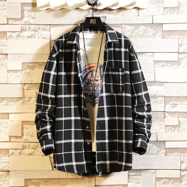 20men's long-sleeved fashion male version student wear quality shirt ql88, White;black
20men's long-sleeved fashion male version student wear quality shirt ql88, White;black