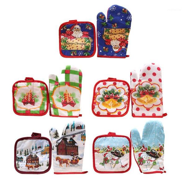 christmas decorations decoration 1 set of anti- gloves microwave oven insulation mat for home xmas party supply1
