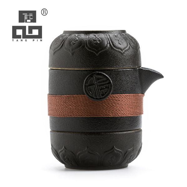 tangpin black crockery ceramic teapots with 2 cups a sets portable travel tea set drinkware q1218
tangpin black crockery ceramic teapots with 2 cups a sets portable travel tea set drinkware q1218