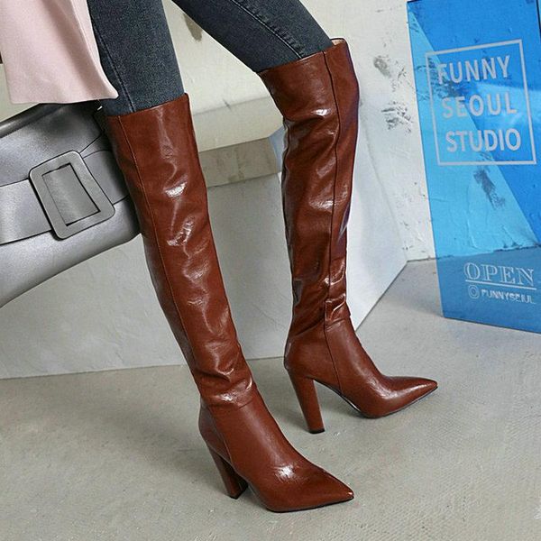 plus size 34-43 women over the knee boots fashion pointed toe women square heel boots pu leather women's shoes black blue red
plus size 34-43 women over the knee boots fashion pointed toe women square heel boots pu leather women's shoes black blue red