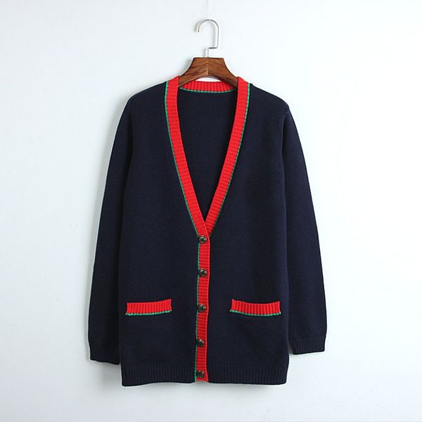 814 2018 autumn brand same style sweater cardigan prom sweater regular long sleeve letter v neck sweater qian, White;black
814 2018 autumn brand same style sweater cardigan prom sweater regular long sleeve letter v neck sweater qian, White;black