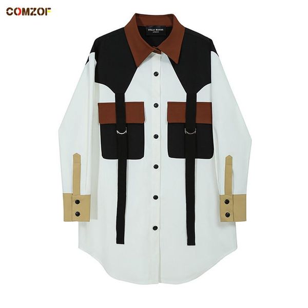 new arrival women patchwork long sleeve shirt straps fashion blusas 2020 autumn casual clothing woman shirts ropa de mujer, White
new arrival women patchwork long sleeve shirt straps fashion blusas 2020 autumn casual clothing woman shirts ropa de mujer, White