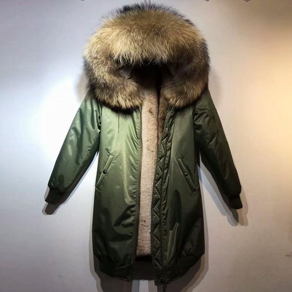 women's fur & faux fashion long nylon jacket 2021 women down coat with big hooded outwear, Black
women's fur & faux fashion long nylon jacket 2021 women down coat with big hooded outwear, Black
