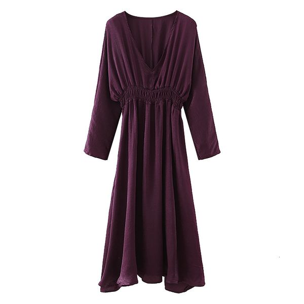 2021 new purple satin women autumn v neck long sleeve midi dress woman elastic waist flared hems elegant ladies dresses h6du, Black;gray
2021 new purple satin women autumn v neck long sleeve midi dress woman elastic waist flared hems elegant ladies dresses h6du, Black;gray