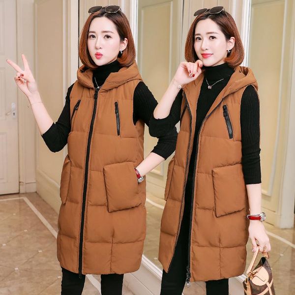 women's vests coat korean cotton padded jacket 2021 mid long loose showing thin down, Black;white
women's vests coat korean cotton padded jacket 2021 mid long loose showing thin down, Black;white