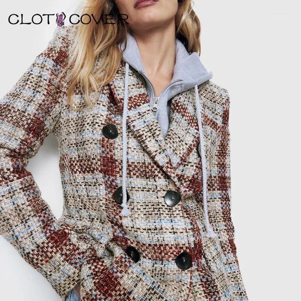 women's suits & blazers women fashion double breasted tweed check coat vintage long sleeve pockets female business suit winter overcoa, White;black
women's suits & blazers women fashion double breasted tweed check coat vintage long sleeve pockets female business suit winter overcoa, White;black