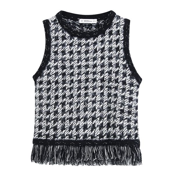 vintage tweed tassel vests women fashion casual o neck short coats elegant ladies plaid sleeveless vests 201027, Black;white
vintage tweed tassel vests women fashion casual o neck short coats elegant ladies plaid sleeveless vests 201027, Black;white