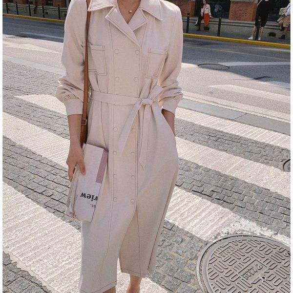 women's trench coats dress shirt spring for women one-piece suit cotton linen ladies coat long sleeve elegant casual white pink, Tan;black
women's trench coats dress shirt spring for women one-piece suit cotton linen ladies coat long sleeve elegant casual white pink, Tan;black