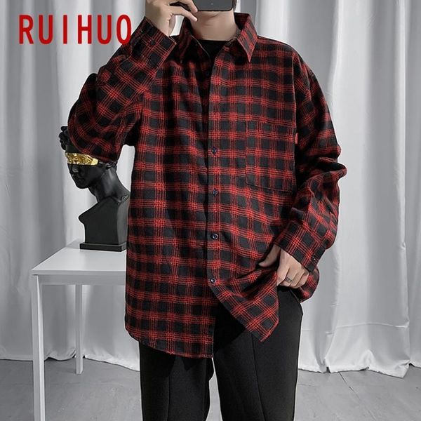 ruihuo 2021 new spring casual red black plaid shirt men slim fit cotton male long sleeve shirts men brand plus size -5xl, White;black
ruihuo 2021 new spring casual red black plaid shirt men slim fit cotton male long sleeve shirts men brand plus size -5xl, White;black