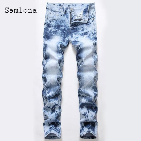 men's jeans samlona 2021 punk style demin pants casual patchwork fashion denim trouser big size men slimming bottom clothing, Blue
men's jeans samlona 2021 punk style demin pants casual patchwork fashion denim trouser big size men slimming bottom clothing, Blue