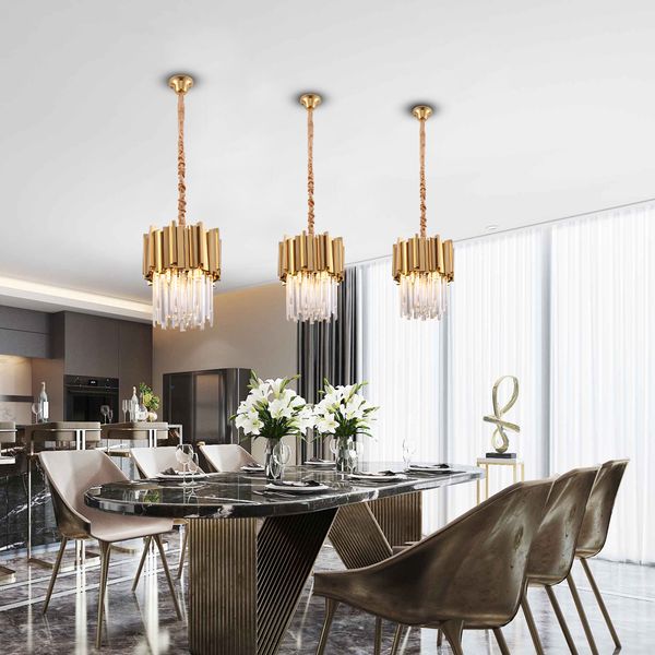 modern crystal lamps chandelier for dining room luxury kitchen island chain cristal lamp home decor gold stainless steel light fixture
modern crystal lamps chandelier for dining room luxury kitchen island chain cristal lamp home decor gold stainless steel light fixture