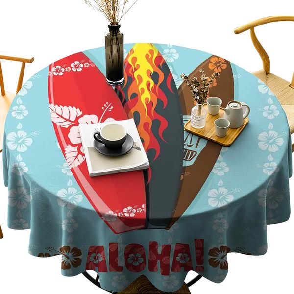 round tablecloth for kitchen dining tableillustration of modern aloha surfboards with hibiscus tribal mask flame extreme sports
round tablecloth for kitchen dining tableillustration of modern aloha surfboards with hibiscus tribal mask flame extreme sports