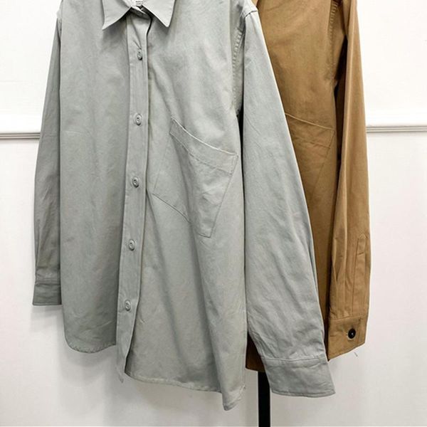 women's 100% cotton blouse simple two colors turn-down collar single breasted one pocket shirt, White
women's 100% cotton blouse simple two colors turn-down collar single breasted one pocket shirt, White