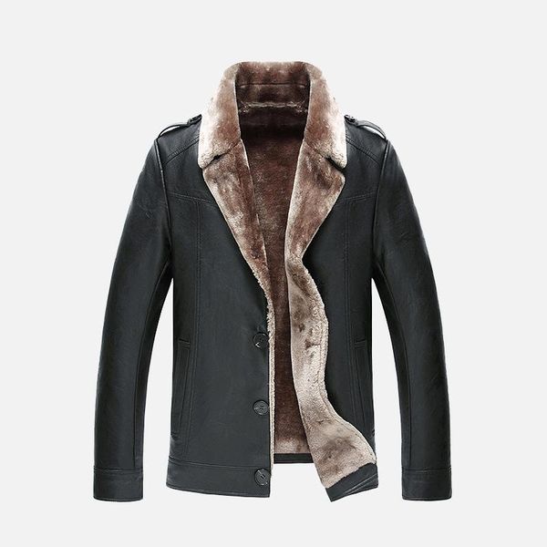 men's fur & faux men sheep leather jackets jacket suit collar winter casual business plus fleece one male outerwear, Black
men's fur & faux men sheep leather jackets jacket suit collar winter casual business plus fleece one male outerwear, Black