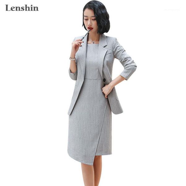 two piece dress lenshin 2 set formal striped jacket suit office lady women business blazer and sleeveless sets1, White
two piece dress lenshin 2 set formal striped jacket suit office lady women business blazer and sleeveless sets1, White