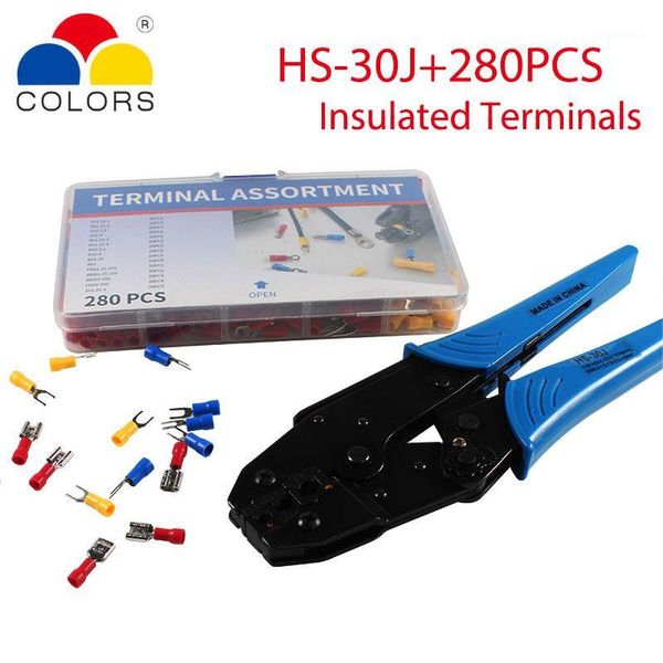 280pcs/box insulated terminal crimp comector cord end set wire electrical tips crimping sleeves hs-30j crimping pliers kit1
280pcs/box insulated terminal crimp comector cord end set wire electrical tips crimping sleeves hs-30j crimping pliers kit1