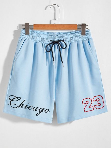 men letter graphic drawstring waist shorts 61tn#, Black 
men letter graphic drawstring waist shorts 61tn#, Black