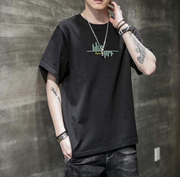 new fashion brand men's pure cotton t-shirt in spring, summer and autumn of 2020, White;black
new fashion brand men's pure cotton t-shirt in spring, summer and autumn of 2020, White;black