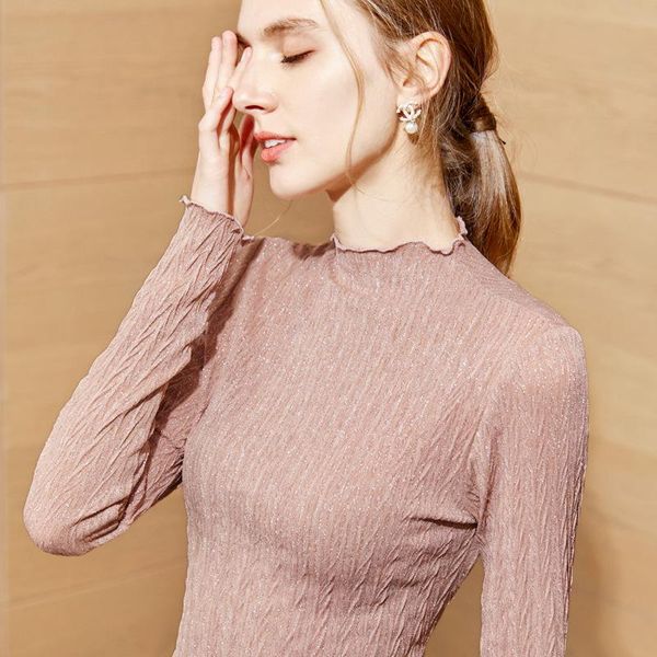 women's t-shirt long sleeve t shirt women casual bling spring autumn tee femme korean bottoming turtleneck y1692a, White
women's t-shirt long sleeve t shirt women casual bling spring autumn tee femme korean bottoming turtleneck y1692a, White