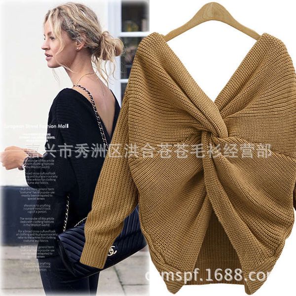 2020 new fast-selling two wear v-neck knotting cross open back t-shirt sweater for women, White;black
2020 new fast-selling two wear v-neck knotting cross open back t-shirt sweater for women, White;black
