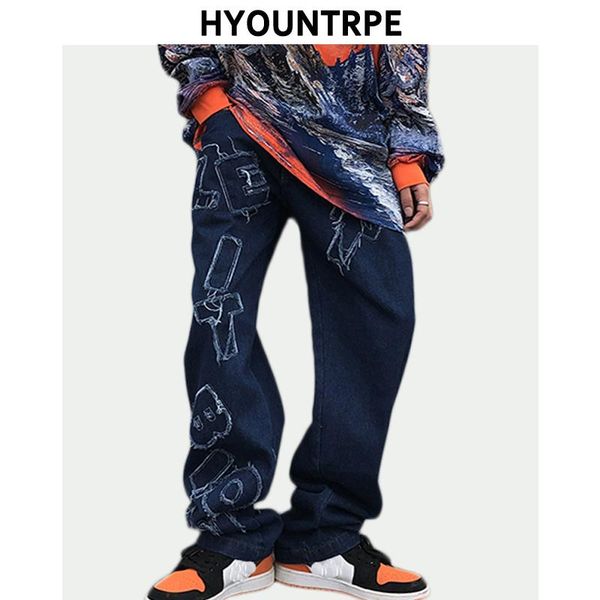 men's jeans mens high street patchwork denim pants casual straight fashion zipper streetwear trousers hip hop joggers, Blue
men's jeans mens high street patchwork denim pants casual straight fashion zipper streetwear trousers hip hop joggers, Blue