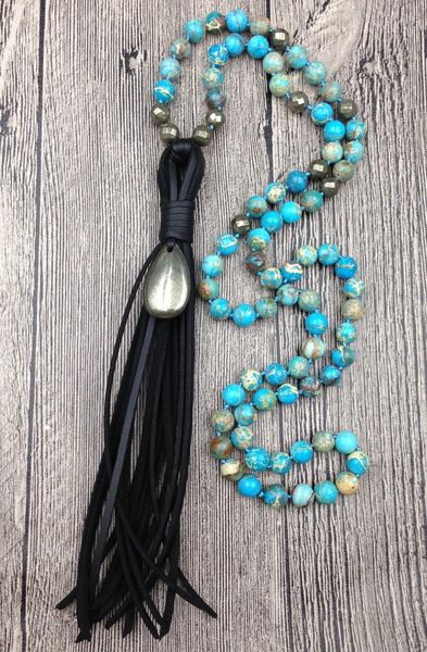 pendant necklaces ya2534 natural pyrite teardrop leather tassel sea sediment stone beads knot handmade necklace, Silver
pendant necklaces ya2534 natural pyrite teardrop leather tassel sea sediment stone beads knot handmade necklace, Silver