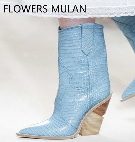 blue yellow snake skin women pointed toe western cowboy runway design chunky wedges heel mid-calf boots lj201030, Black
blue yellow snake skin women pointed toe western cowboy runway design chunky wedges heel mid-calf boots lj201030, Black