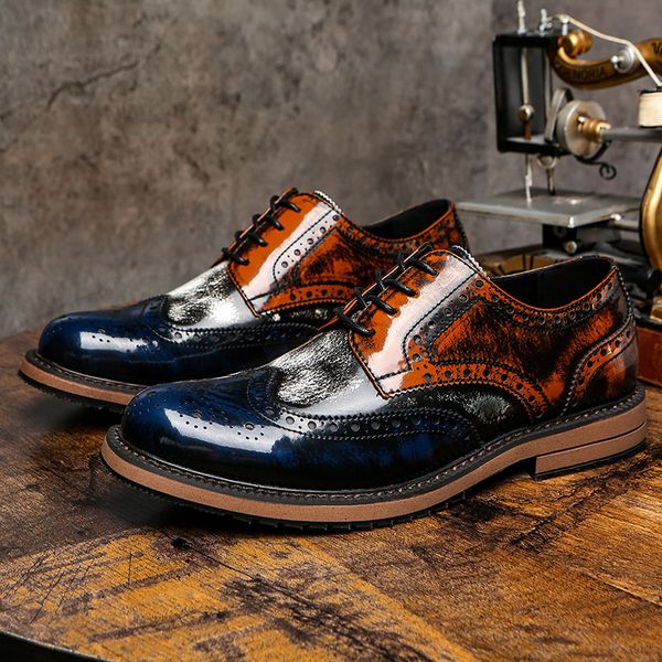 men's korean style fashions nightclub party dress patent shoes sculpture brogue oxford bullock shoe zapatos zl78, Black
men's korean style fashions nightclub party dress patent shoes sculpture brogue oxford bullock shoe zapatos zl78, Black