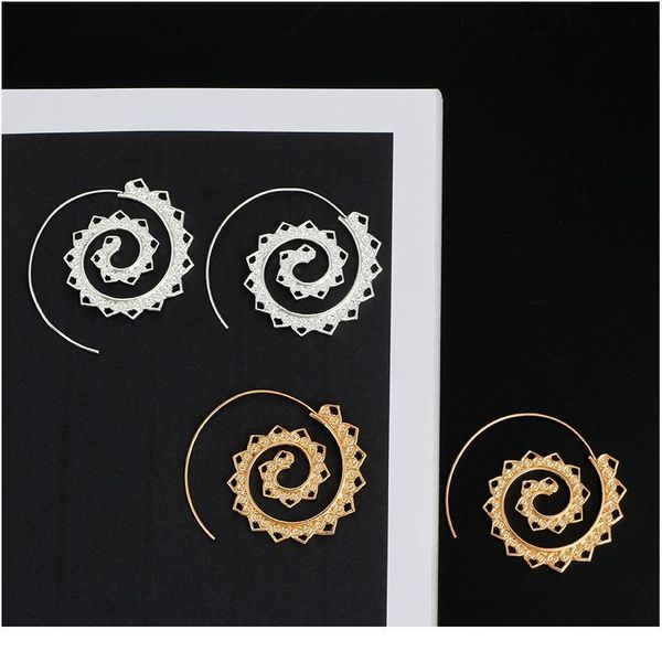 new bohemian ethnic round swirl earrings flower design statement earrings women golden color party spiral earrings jlliqe, Black
new bohemian ethnic round swirl earrings flower design statement earrings women golden color party spiral earrings jlliqe, Black