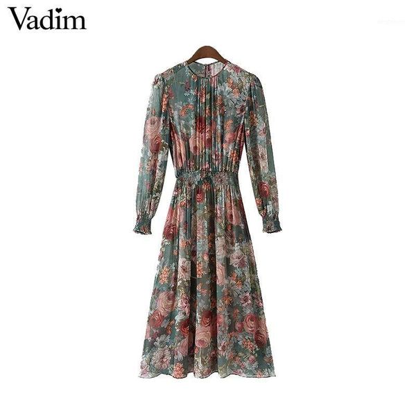 party dresses vadim women floral chiffon dress two pieces set long sleeve elastic waist mid calf o neck casual brand vestidos qz32001, White;black
party dresses vadim women floral chiffon dress two pieces set long sleeve elastic waist mid calf o neck casual brand vestidos qz32001, White;black
