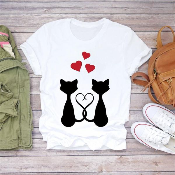 women printing cartoon cat love couple animal style 90s ladies print lady t shirts womens graphic t shirt female tee shirt, White
women printing cartoon cat love couple animal style 90s ladies print lady t shirts womens graphic t shirt female tee shirt, White