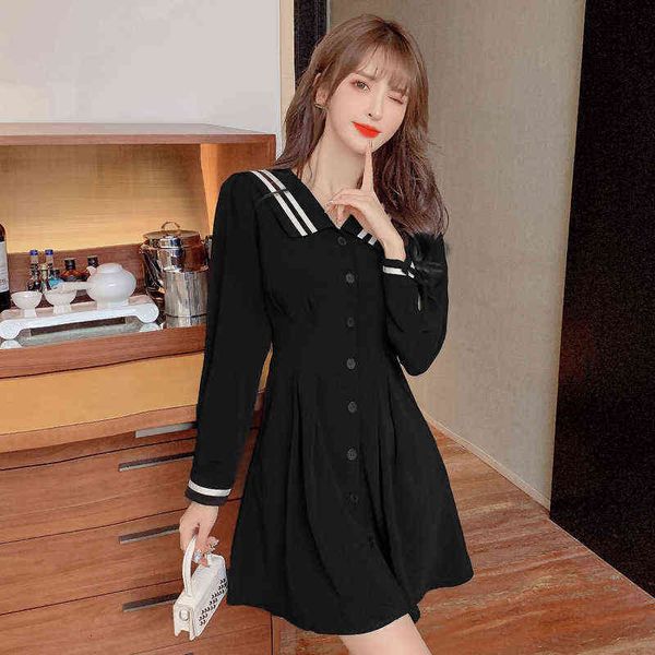 woman casual dresses aging navy collar long sleeve dr's autumn small frh waist crimping college style short skirt, Black;gray
woman casual dresses aging navy collar long sleeve dr's autumn small frh waist crimping college style short skirt, Black;gray