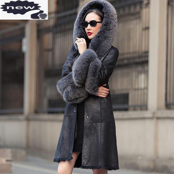 women's fur & faux women winter shearling coat luxury elegant medium long collar hooded jackets style retro warm lady coats, Black
women's fur & faux women winter shearling coat luxury elegant medium long collar hooded jackets style retro warm lady coats, Black