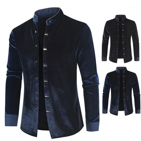 mandarin collar velvet velour shirt men 2020 autumn new slim fit long sleeve mens dress shirts casual button down chemise homme1, White;black
mandarin collar velvet velour shirt men 2020 autumn new slim fit long sleeve mens dress shirts casual button down chemise homme1, White;black