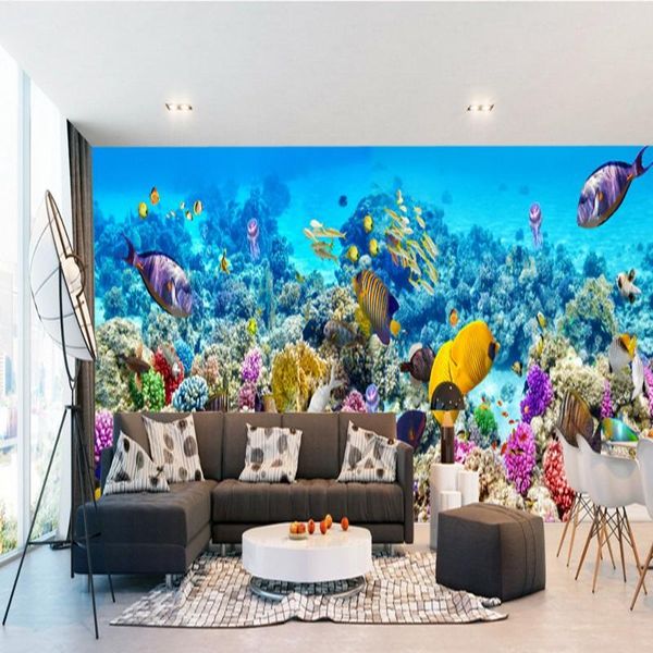 

wallpapers dropship po wallpaper 3d stereo custom mural dream underwater world theme museum full space background wall paper