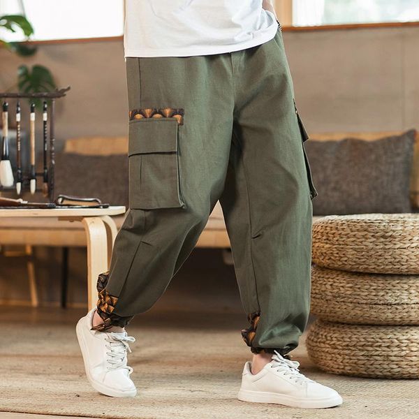 leisure cotton linen men's harem pants elasticated waist multi-pocket mens cargo pants 2020 new pencil male streetwear, Black
leisure cotton linen men's harem pants elasticated waist multi-pocket mens cargo pants 2020 new pencil male streetwear, Black
