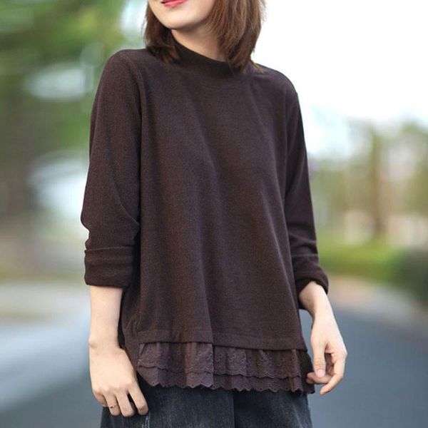 women's t-shirt fairynatural 2021 autumn spring korean loose casual pullover t shirt patchwork flower ladies half high collar, White
women's t-shirt fairynatural 2021 autumn spring korean loose casual pullover t shirt patchwork flower ladies half high collar, White