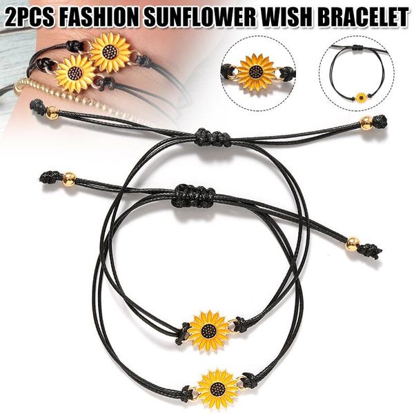 charm bracelets est 2pcs fashion sunflower wish bracelet adjustable braided summer alloy, Golden;silver
charm bracelets est 2pcs fashion sunflower wish bracelet adjustable braided summer alloy, Golden;silver